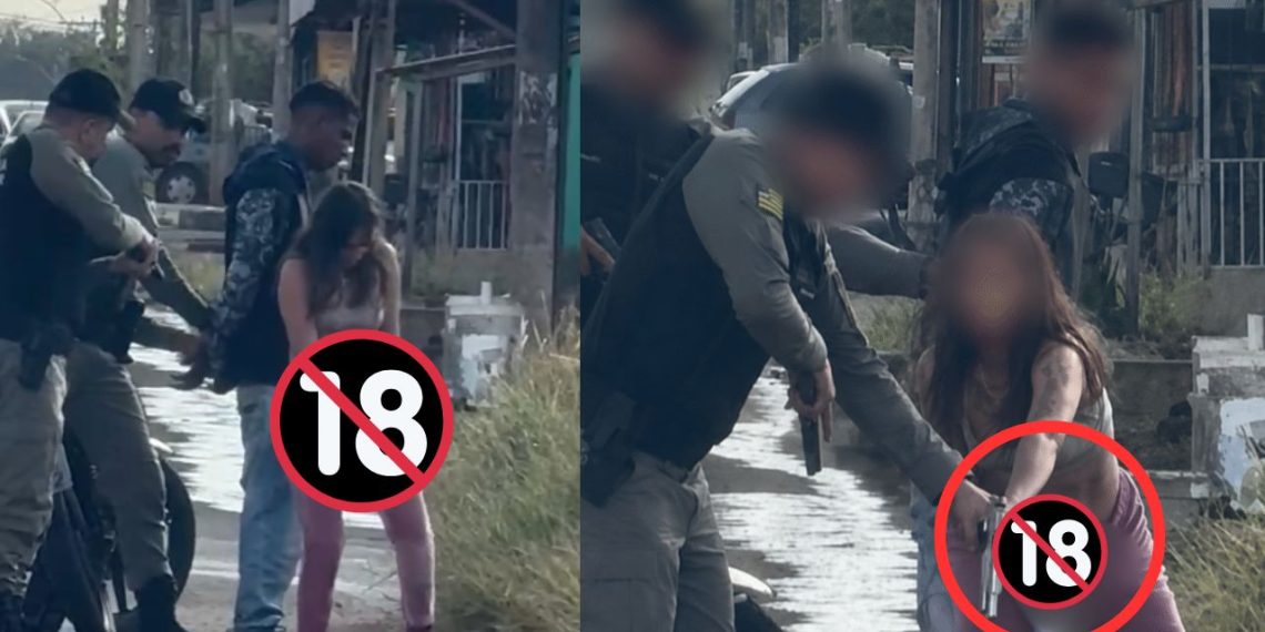 Inacreditável: vídeo mostra mulher tirando pistola do ‘x1ri’ ao ser revistada pela PM