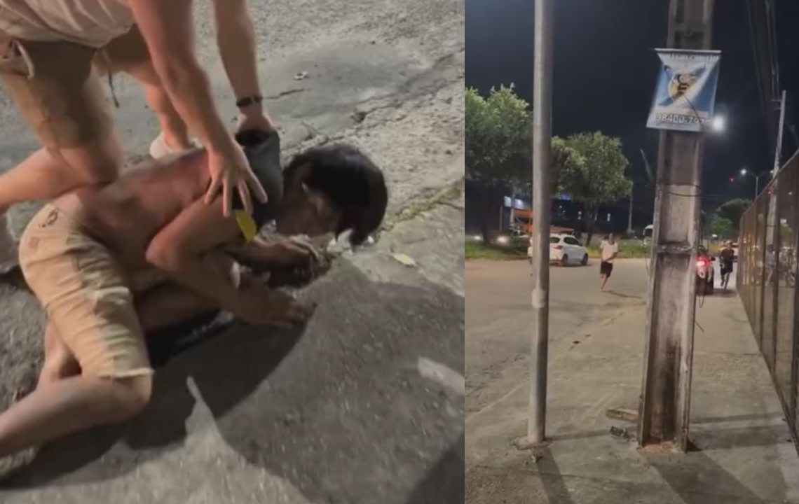 vídeo mostra bandido sendo capturado por moradores em Manaus