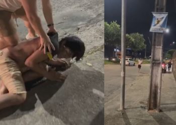 vídeo mostra bandido sendo capturado por moradores em Manaus