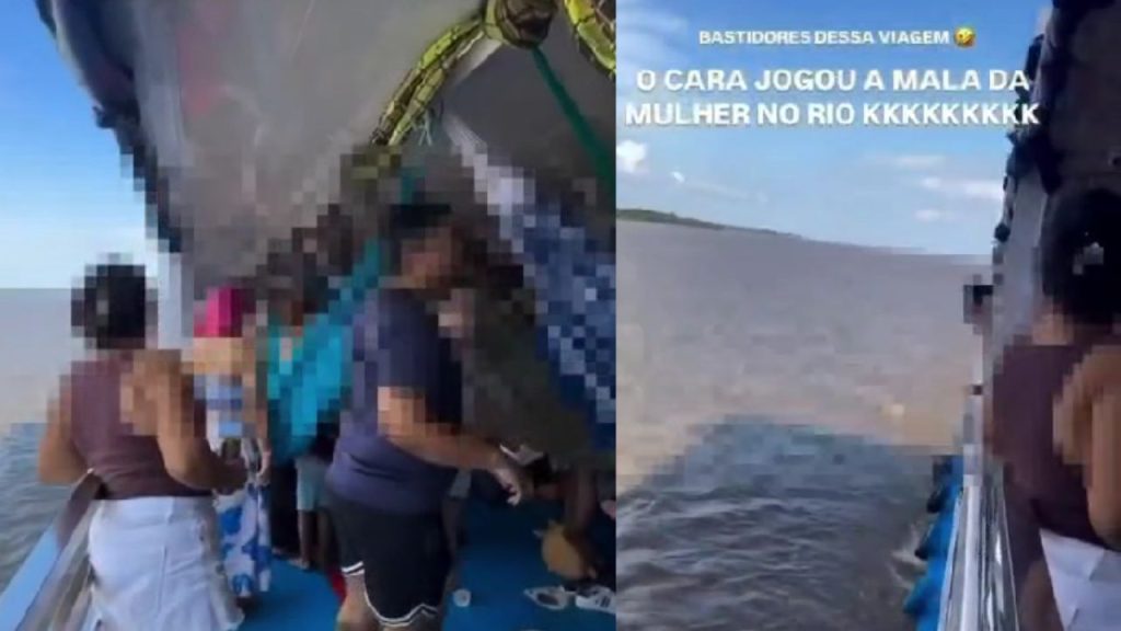 Casal briga em barco para Parintins e mala é jogada no rio durante confusão