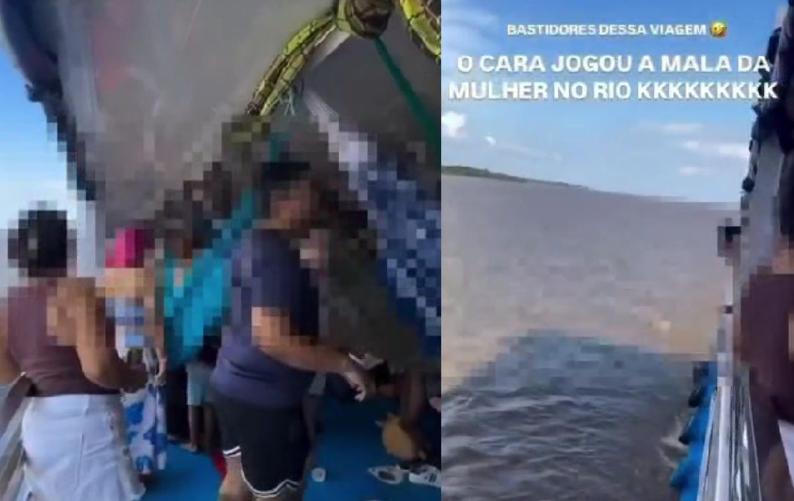 Casal briga em barco para Parintins e mala é jogada no rio durante confusão