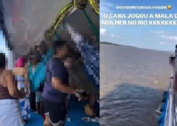 Casal briga em barco para Parintins e mala é jogada no rio durante confusão