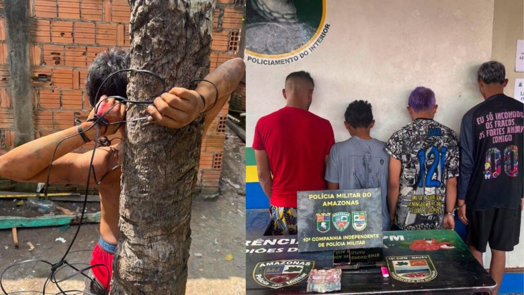 Amarrado em coqueiro, homem é resgatado do 'tribunal do crime' em Maués