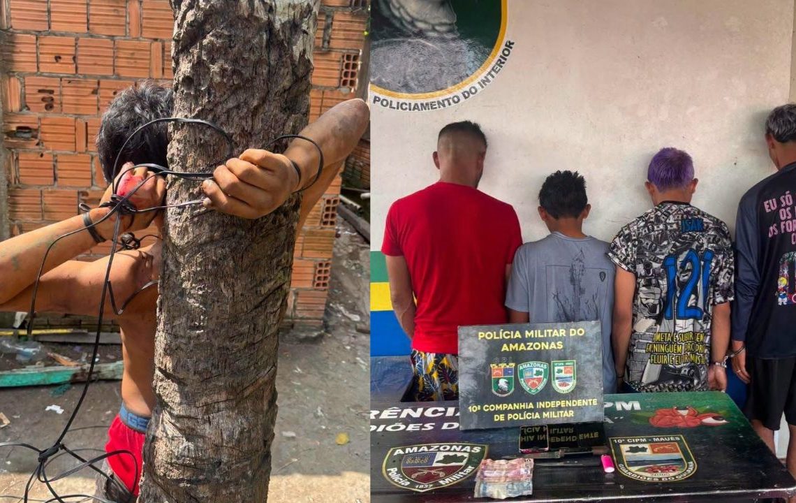 Amarrado em coqueiro, homem é resgatado do 'tribunal do crime' em Maués