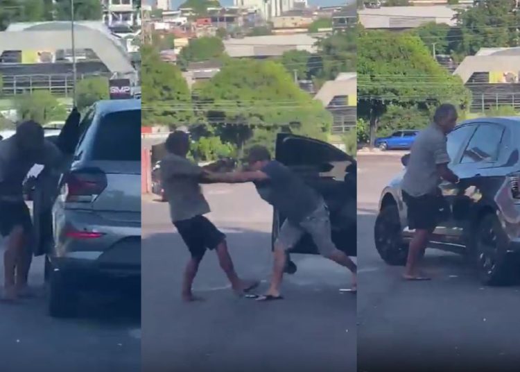 Vídeo mostra aposentado tentando impedir golpista de levar sua aposentadoria em Manaus